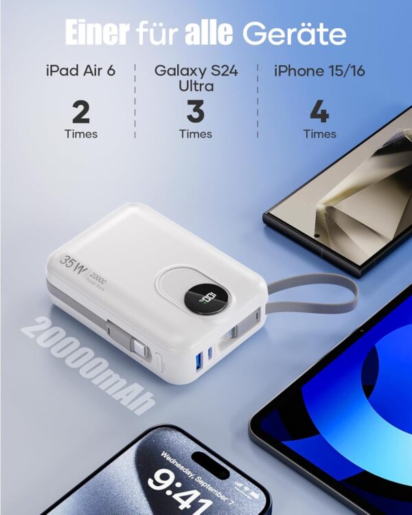 Cable Included 20000mah Power Bank, 35W - Image 6